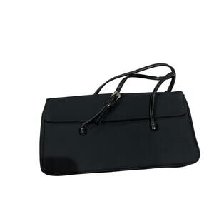 Nine West Mini Evening Purse Clutch Black Satin